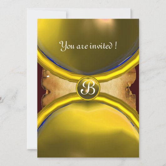 MAGIC RINGS,MONOGRAM-perkamentgeel Kaart (Voorkant)