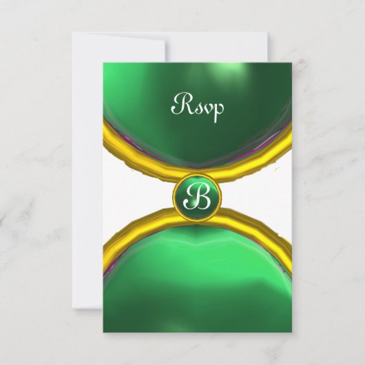 MAGIC RINGS, MONOGRAM rsvp gem groen Kaart (Voorkant)