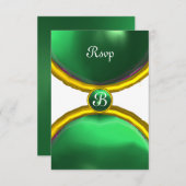MAGIC RINGS, MONOGRAM rsvp gem groen Kaart (Voorkant / Achterkant)