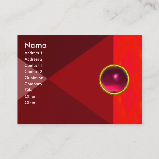 MAGIC RUBY, helder levendig rood roze Visitekaartje (Voorkant)