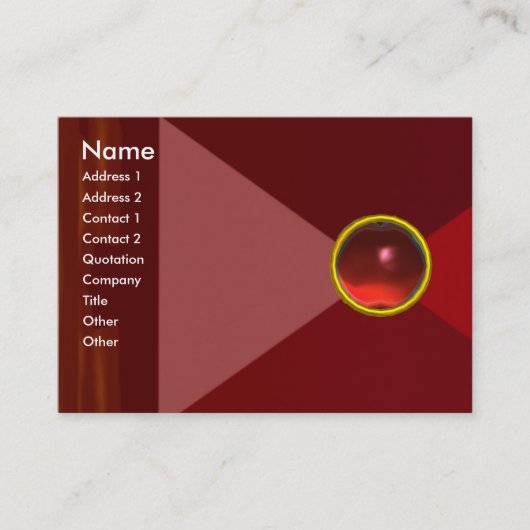 MAGIC RUBY, helder levendig rood Visitekaartje (Voorkant)