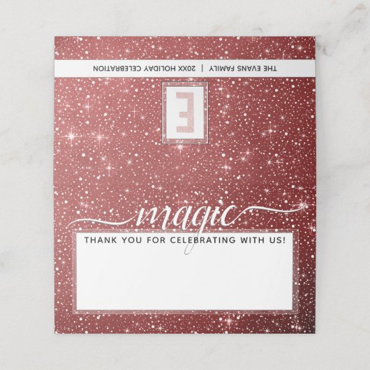 MAGIC 🎅 Rustieke Waterverf Blush & Bourgondië Plaatskaartje (Buitenkant ongevouwen)