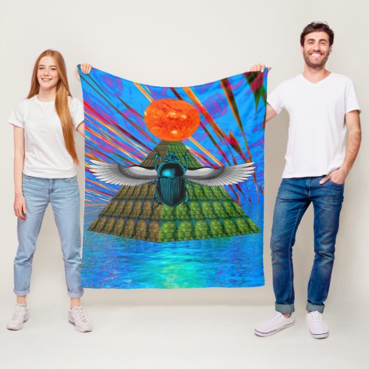 Magic Scarab Fleece Blanket (In situ)