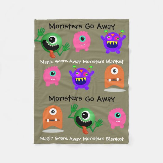 Magic Scare Away Monsters Fleece Deken (Voorkant)
