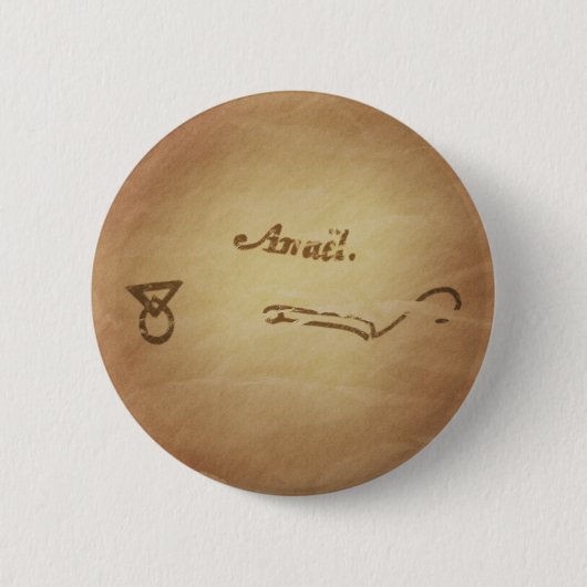 Magic Seal Angel Anael Bescherming Magic Charms Ronde Button 5,7 Cm (Voorkant)