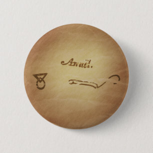 Magic Seal Angel Anael Bescherming Magic Charms Ronde Button 5,7 Cm