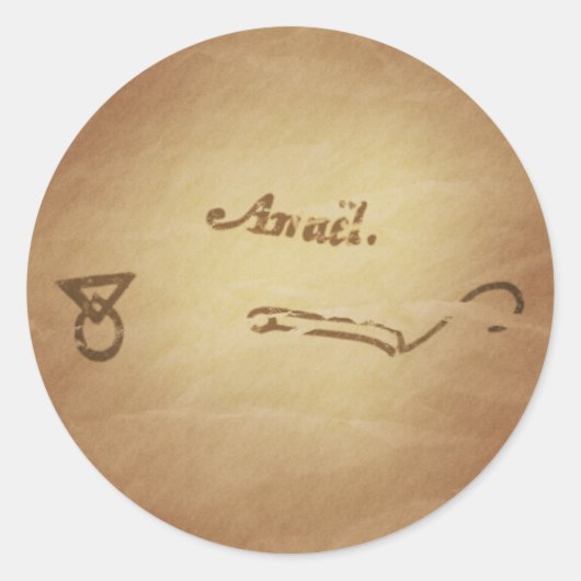 Magic Seal Angel Anael Bescherming Magic Charms Ronde Sticker (Voorkant)