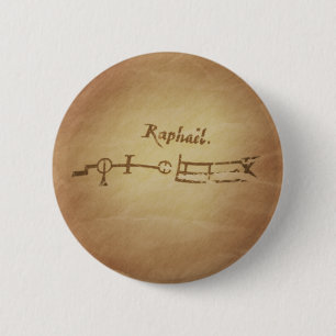 Magic Seal Angel Raphael Bescherming Magic Charms Ronde Button 5,7 Cm