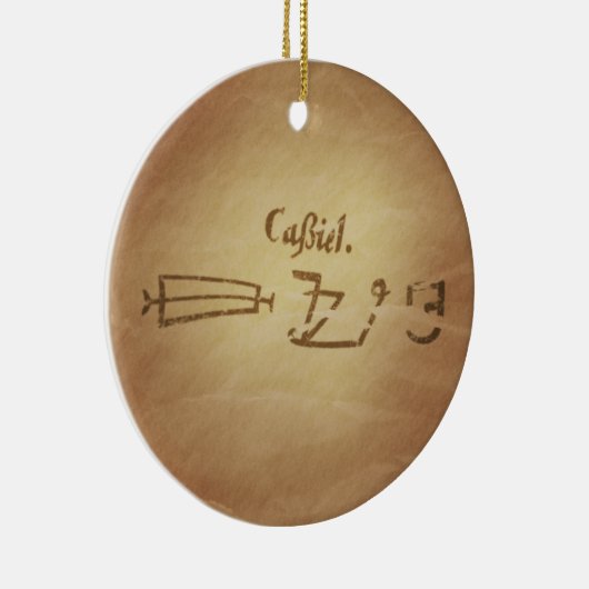 Magic Seal Engel Cassiel Bescherming Magic Charms Keramisch Ornament (Rechts)