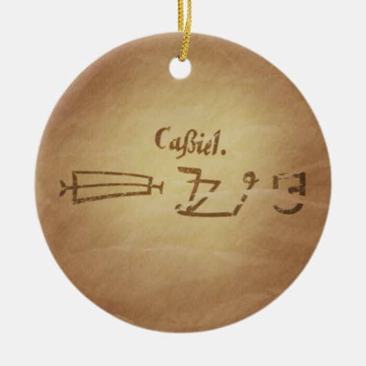 Magic Seal Engel Cassiel Bescherming Magic Charms Keramisch Ornament (Voorkant)