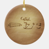 Magic Seal Engel Cassiel Bescherming Magic Charms Keramisch Ornament (Achterkant)