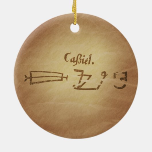 Magic Seal Engel Cassiel Bescherming Magic Charms Keramisch Ornament (Achterkant)