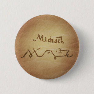 Magic Seal Engel Michael Bescherming Magic Charms Ronde Button 5,7 Cm