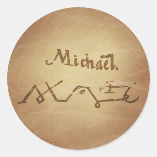 Magic Seal Engel Michael Bescherming Magic Charms Ronde Sticker (Voorkant)