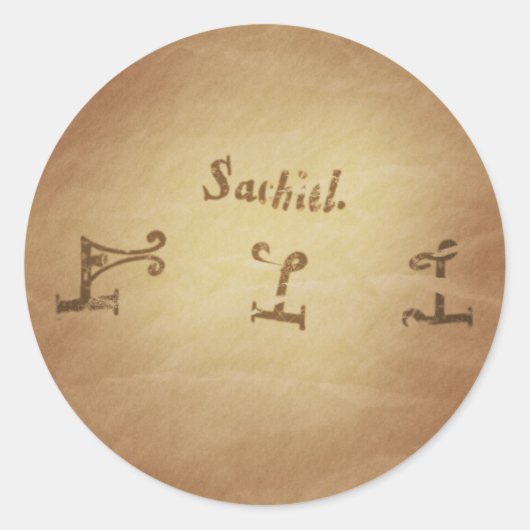 Magic Seal Engel Sachiel Bescherming Magic Charms Ronde Sticker (Voorkant)