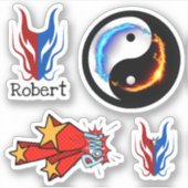 Magic set Dragon fantasy art Sticker (Voorkant)