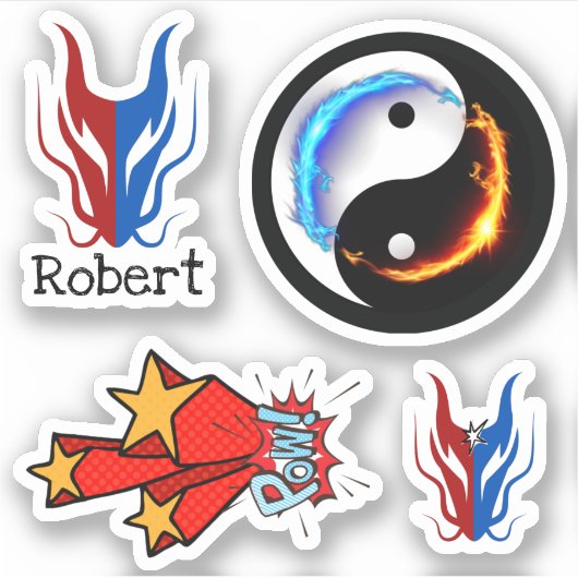 Magic set Dragon fantasy art Sticker (Voorkant)