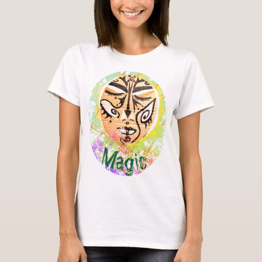 Magic Shaman Face Mage Enchantress Art T-Shirt (Voorkant)