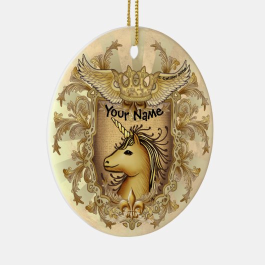 Magic Shield Unicorn Keramisch Ornament (Rechts)