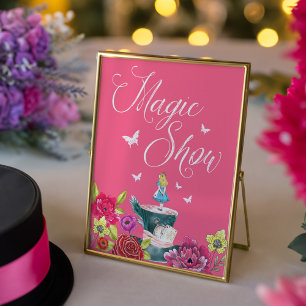 Magic Show Alice in Wonderland Levendige bloemen Poster