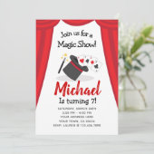 Magic Show Birthday Invitation Kaart (Staand voorkant)