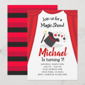 Magic Show Birthday Invitation Kaart (Voorkant / Achterkant)