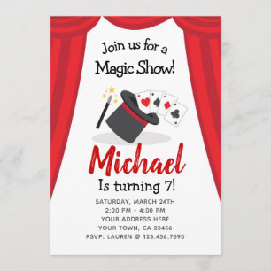 Magic Show Birthday Invitation Kaart