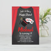 Magic Show Birthday Invitation Kaart (Staand voorkant)