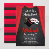 Magic Show Birthday Invitation Kaart (Voorkant / Achterkant)