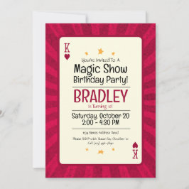 Magic Show Birthday Invitation Starburst Kaart