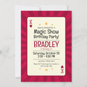 Magic Show Birthday Invitation Starburst Kaart