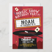 Magic Show Birthday Party Invitation Marquee & Pet Kaart (Voorkant)