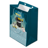 Magic Show blauw Dank u Medium Cadeauzakje (Voorkant Gekanteld)