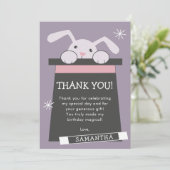 Magic Show Bunny Verjaardag Bedankkaart (Staand voorkant)