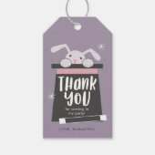 Magic Show Bunny Verjaardagsfeestje Dank u Cadeaulabel (Voorkant)
