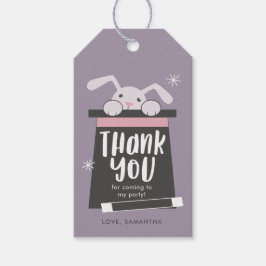 Magic Show Bunny Verjaardagsfeestje Dank u Cadeaulabel