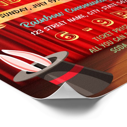 Magic show event flyer poster sjabloon (Hoek)