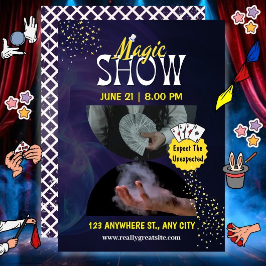 Magic Show Invitation voor goochelaars Kaart
