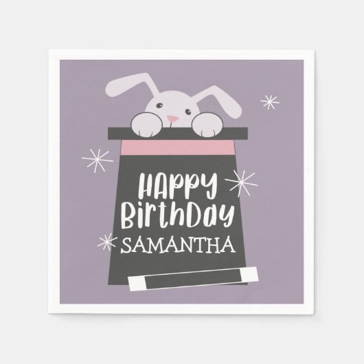 Magic Show Kids Verjaardagsfeest Servet (Voorkant)