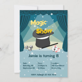 Magic Show Kinder 8e Verjaardagsfeest Uitnodiging