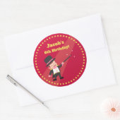 Magic Show Magician Boy Verjaardagsfeestdecor Ronde Sticker (Envelop)