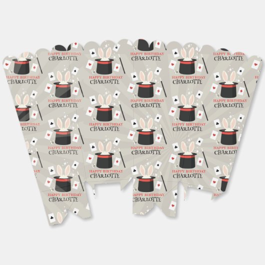 Magic Show Magician Kids Verjaardag Custom Naam Bedankdoosjes (Ongevouwen)