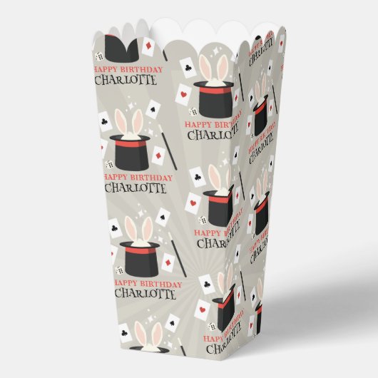 Magic Show Magician Kids Verjaardag Custom Naam Bedankdoosjes (Voorkant)