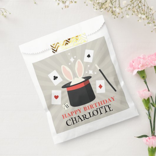 Magic Show Magician Kids Verjaardag Custom Naam Bedankzakje (Gezegeld)