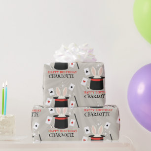 Magic Show Magician Kids Verjaardag Custom Naam Cadeaupapier