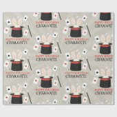 Magic Show Magician Kids Verjaardag Custom Naam Cadeaupapier (Vlak)