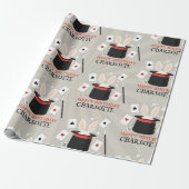 Magic Show Magician Kids Verjaardag Custom Naam Cadeaupapier (Uitgerold)