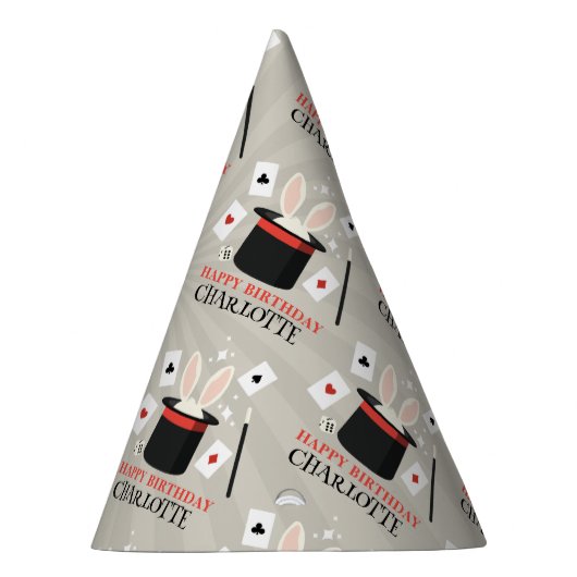 Magic Show Magician Kids Verjaardag Custom Naam Feesthoedjes (Rechts)