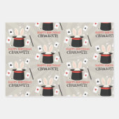 Magic Show Magician Kids Verjaardag Custom Naam Inpakpapier Vel (Voorkant)