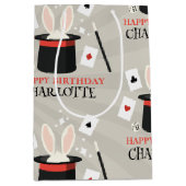 Magic Show Magician Kids Verjaardag Custom Naam Medium Cadeauzakje (Voorkant)